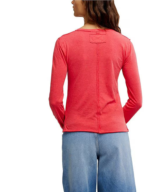 Free People - Nova Tee Long Sleeve- Rococco Red