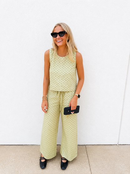 Pistachio Polka Dot Two Piece Set