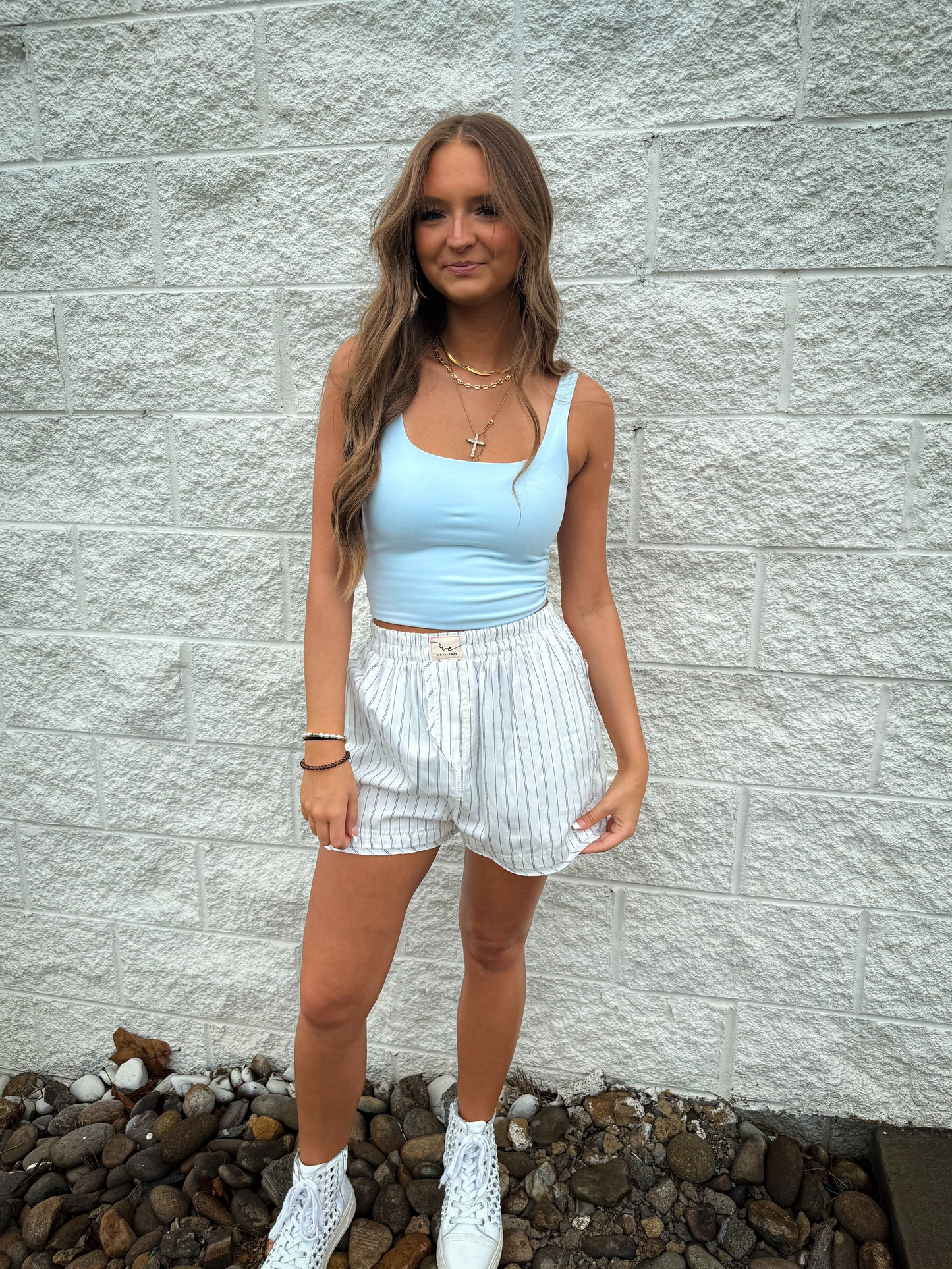 Off Duty Square Neck Tank - BLUE