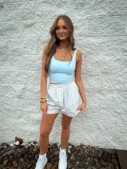 Off Duty Square Neck Tank - BLUE