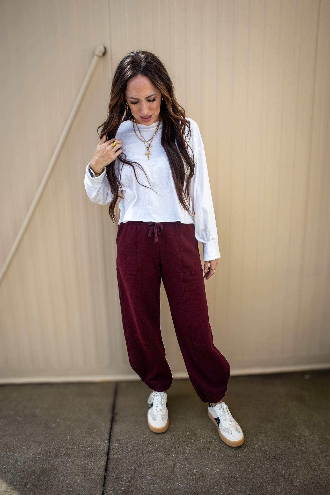 Weekend Barrel Fleece Joggers - DARK CHERRY