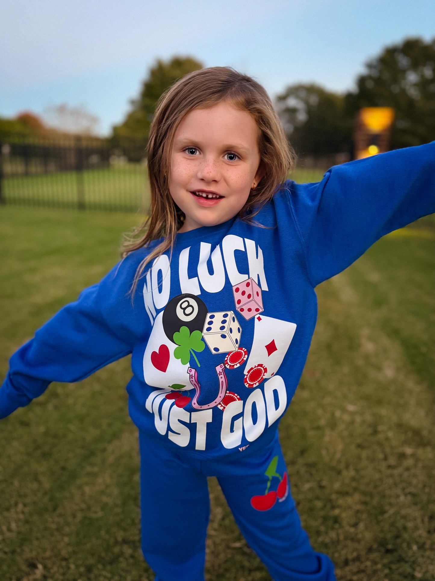 No Luck Just God Graphic Sweatshirt - KIDS