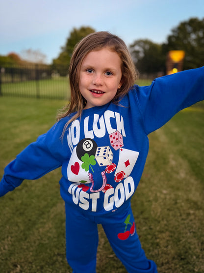No Luck Just God Graphic Sweatshirt - KIDS