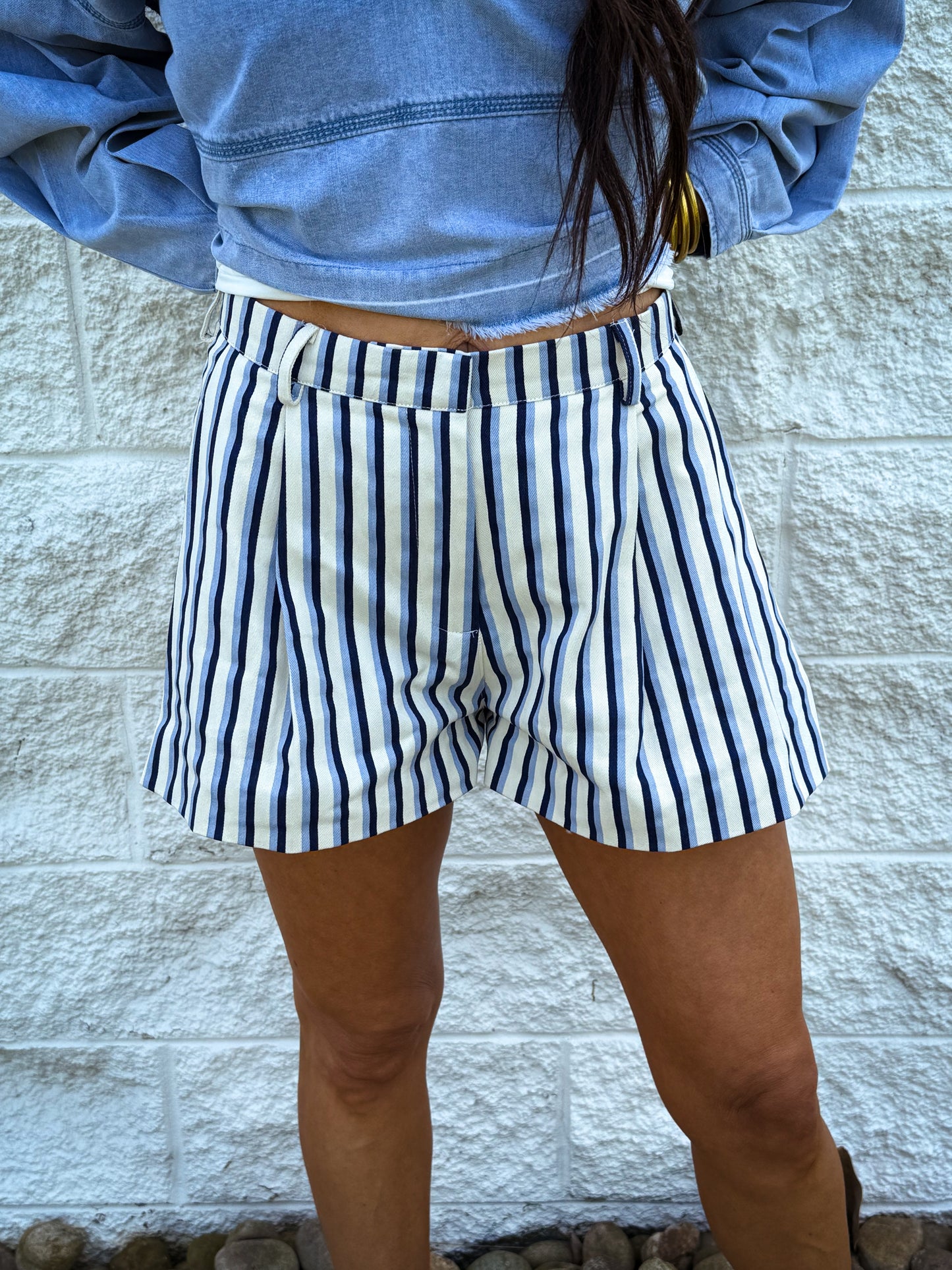 Retro Rails Stripe Shorts