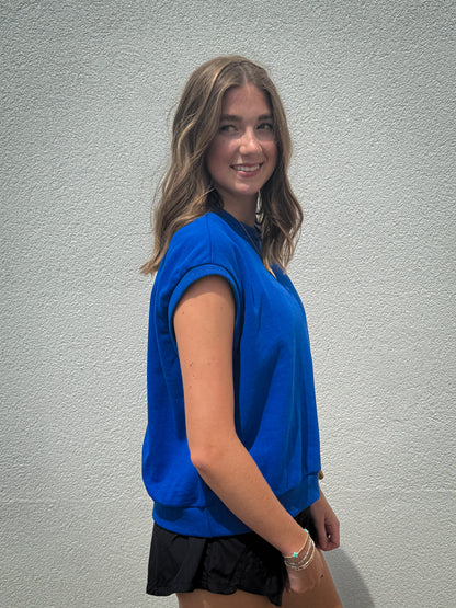 Royal Blue Skies Boxy Top