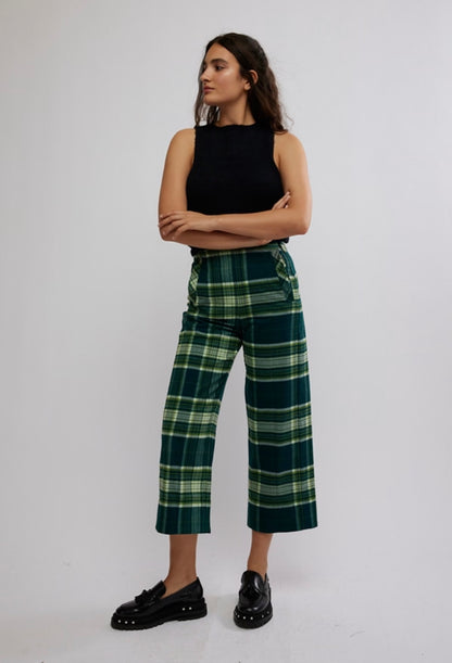 Free People - Acadia Trouser - Green Combo