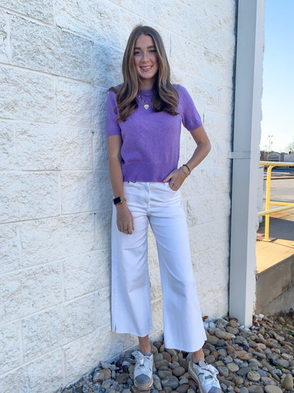 Snuggly Serenity Knit Sweater - LAVENDER