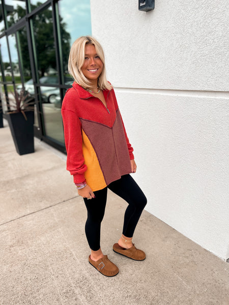 Hello Fall Thermal Zip-Up Top