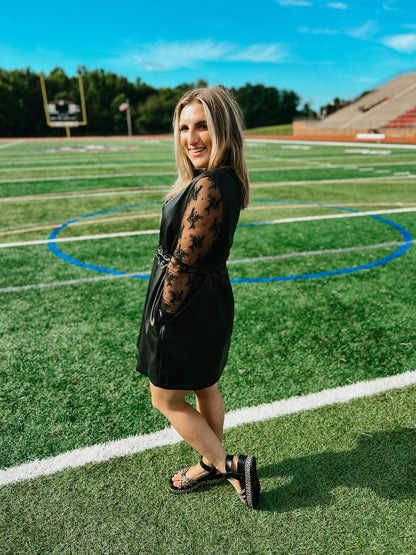 So Chic Faux Leather Dress