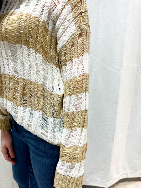 Sandy Kisses Striped Knit Sweater
