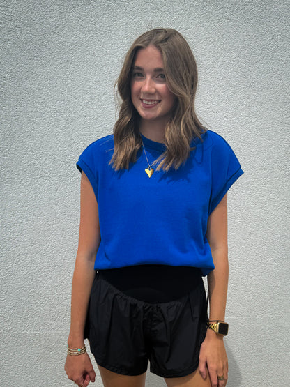 Royal Blue Skies Boxy Top
