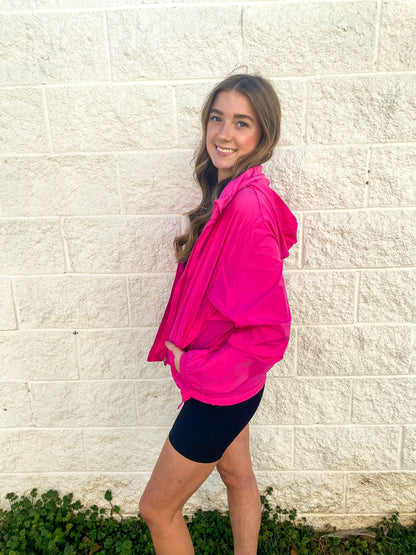Noticed You Windbreaker Jacket - NEON PINK