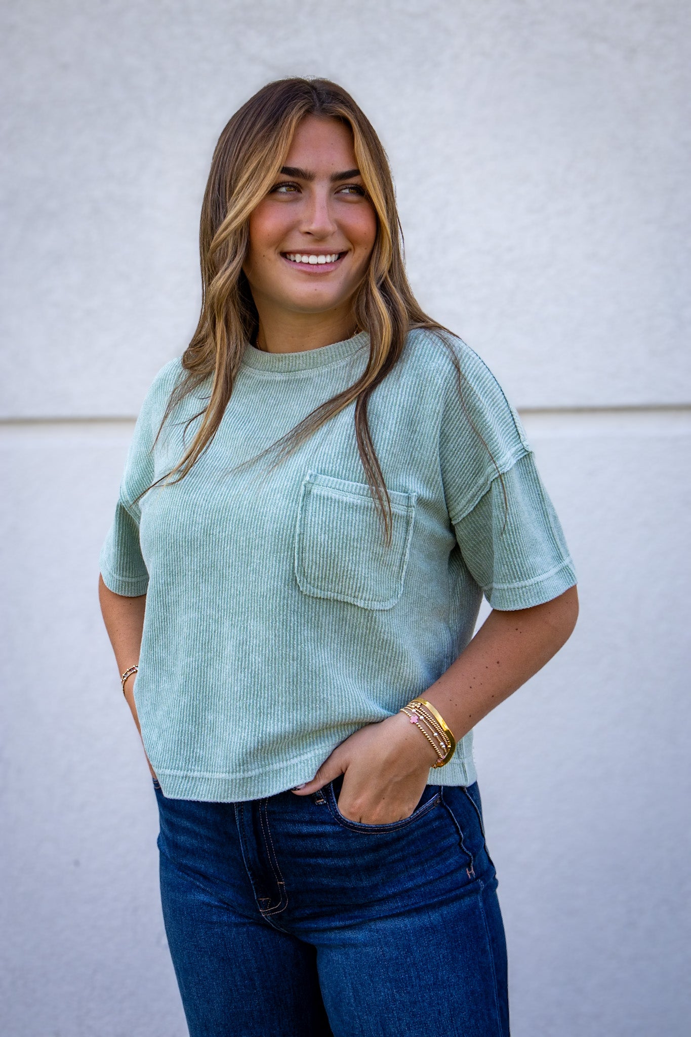 Mineral Wash Relaxed Tee - GREEN