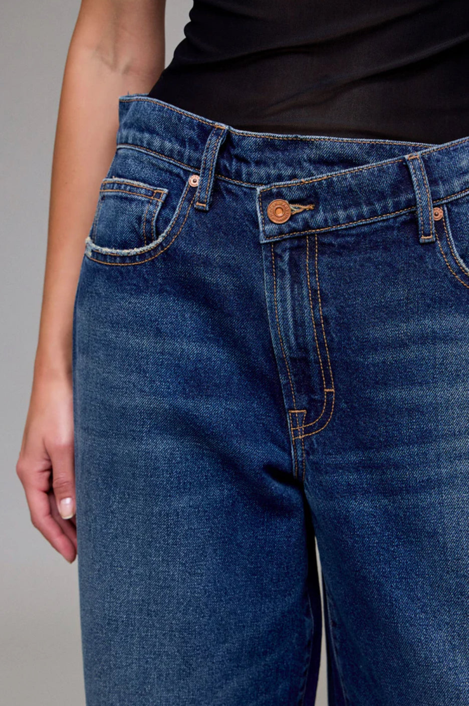 Hidden - Alyx Dark Wash Low Slung Crossover Baggy Jeans