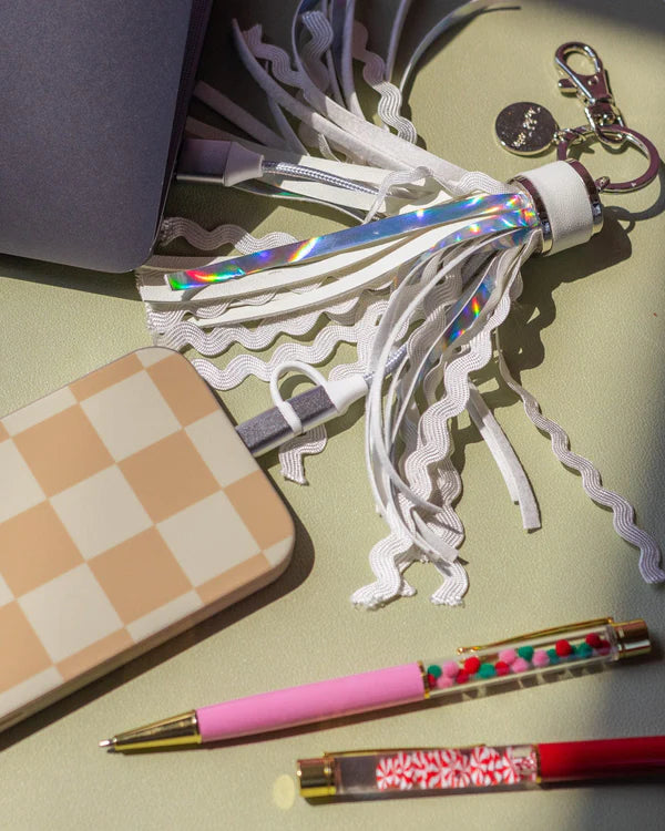 Snow Much Fun Charging Tassel Keychain for Iphone or Android