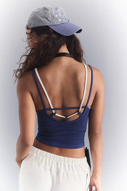 Free People - All Clear Coastline Cami - TRUE NAVY/CREAM