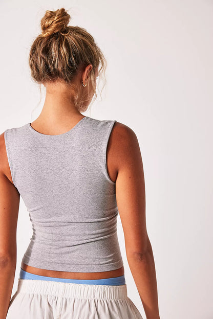 Free People - Clean Lines Muscle Cami - HEATHER GREY