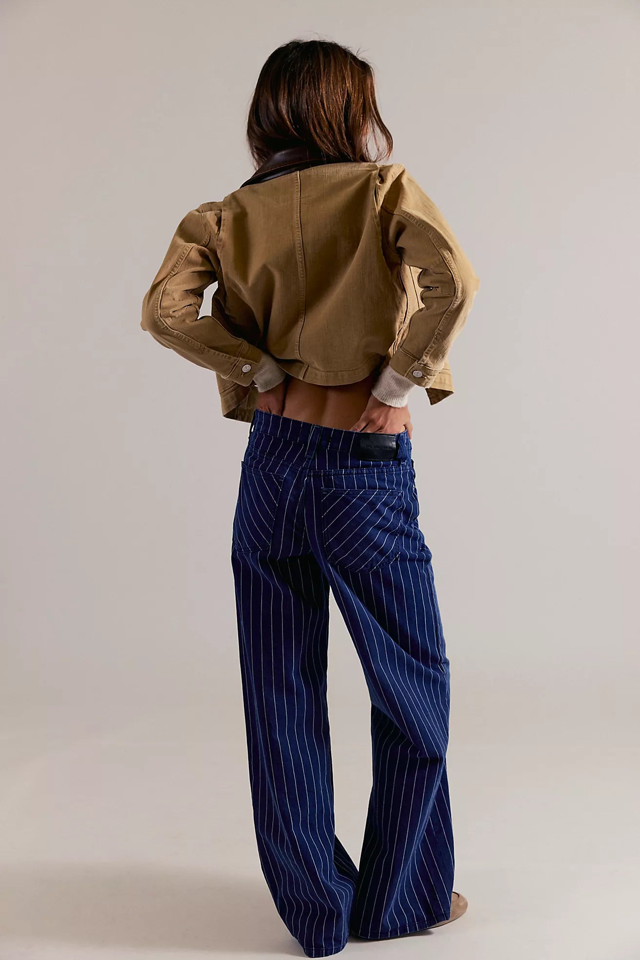 Free People - Nia Striped Boyfriend Jeans - INDIGO PINSTRIPE