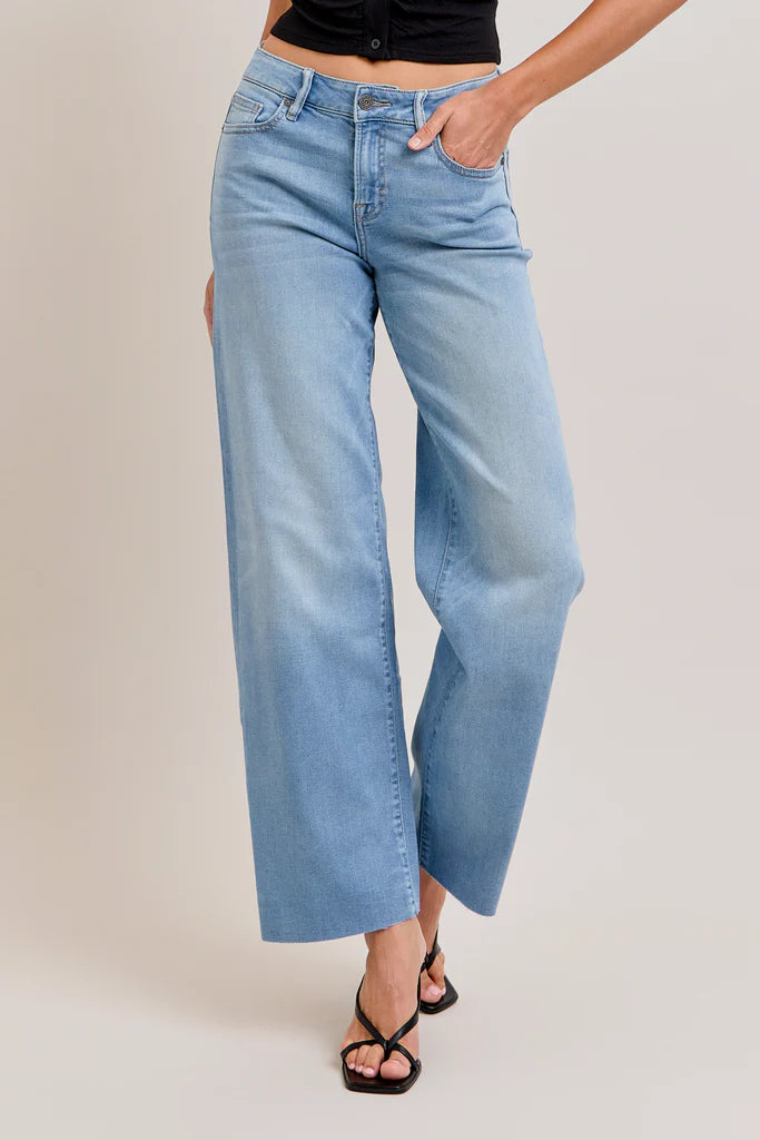 Hidden - LOGAN - Vintage Wash Stretch Mid Rise Dad Jean
