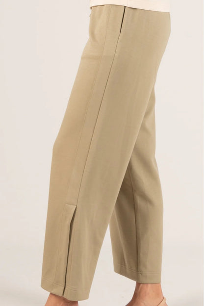 Serenity Modal Side Slit Pants - OLIVE