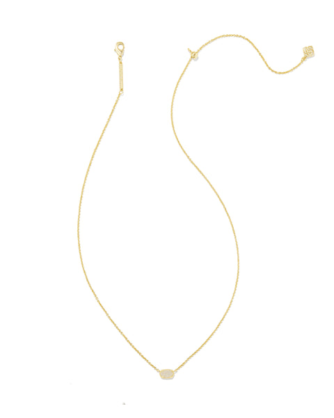 Kendra Scott -Emilie Gold Short Pendant Necklace - Iridescent Drusy