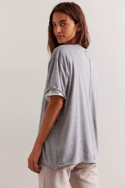 Free People-  We The Free Nina Tee - Heather Grey