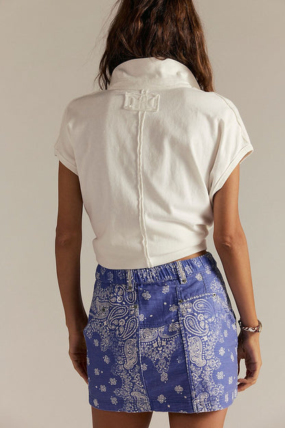 Free People - River Canyon Printed Mini Skirt - MIDNIGHT COMBO