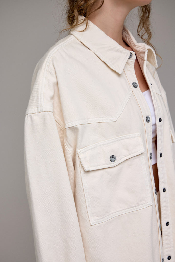 Hidden - Abbey Ecru Oversized Western Jacket