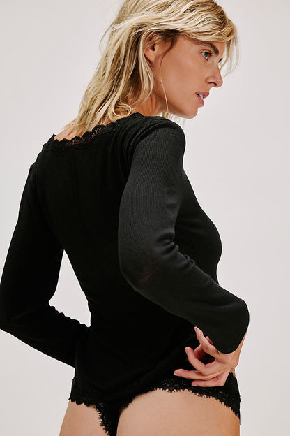 Free People - Big Love Rib Cardi - BLACK