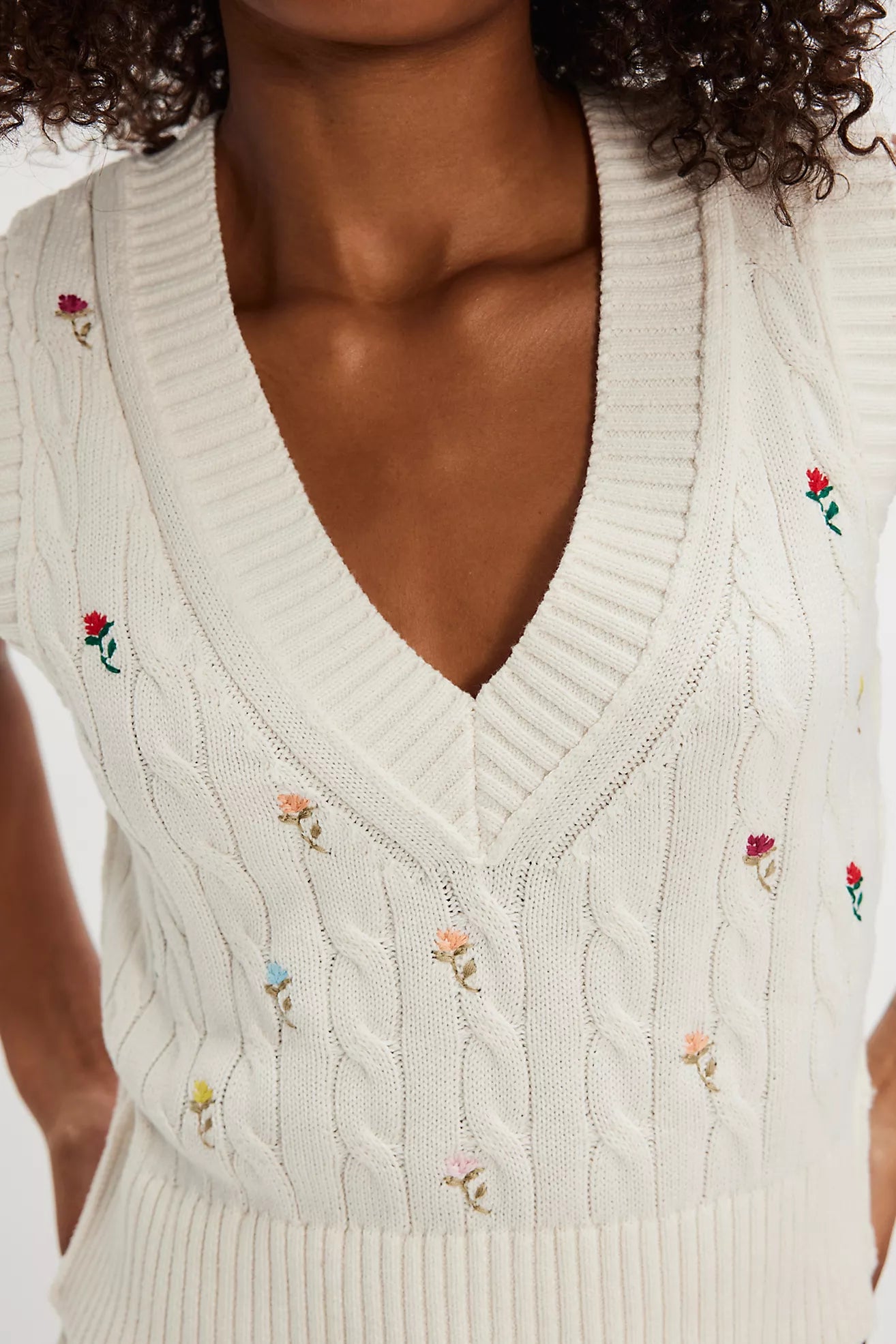 Free People - Plumeria Floral Vest - IVORY COMBO