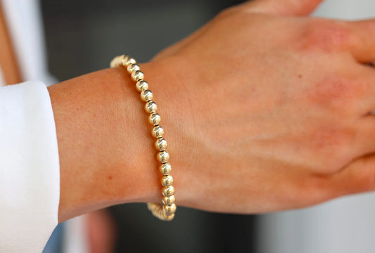 BARA BOHEME - 14K Gold Filled Classic Ball Bead Bracelet - 5MM
