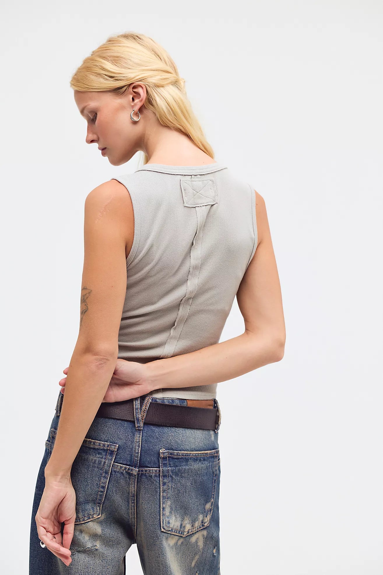 Free People - We The Free Jamie Henley Ribbed Tank - Quiet Grey