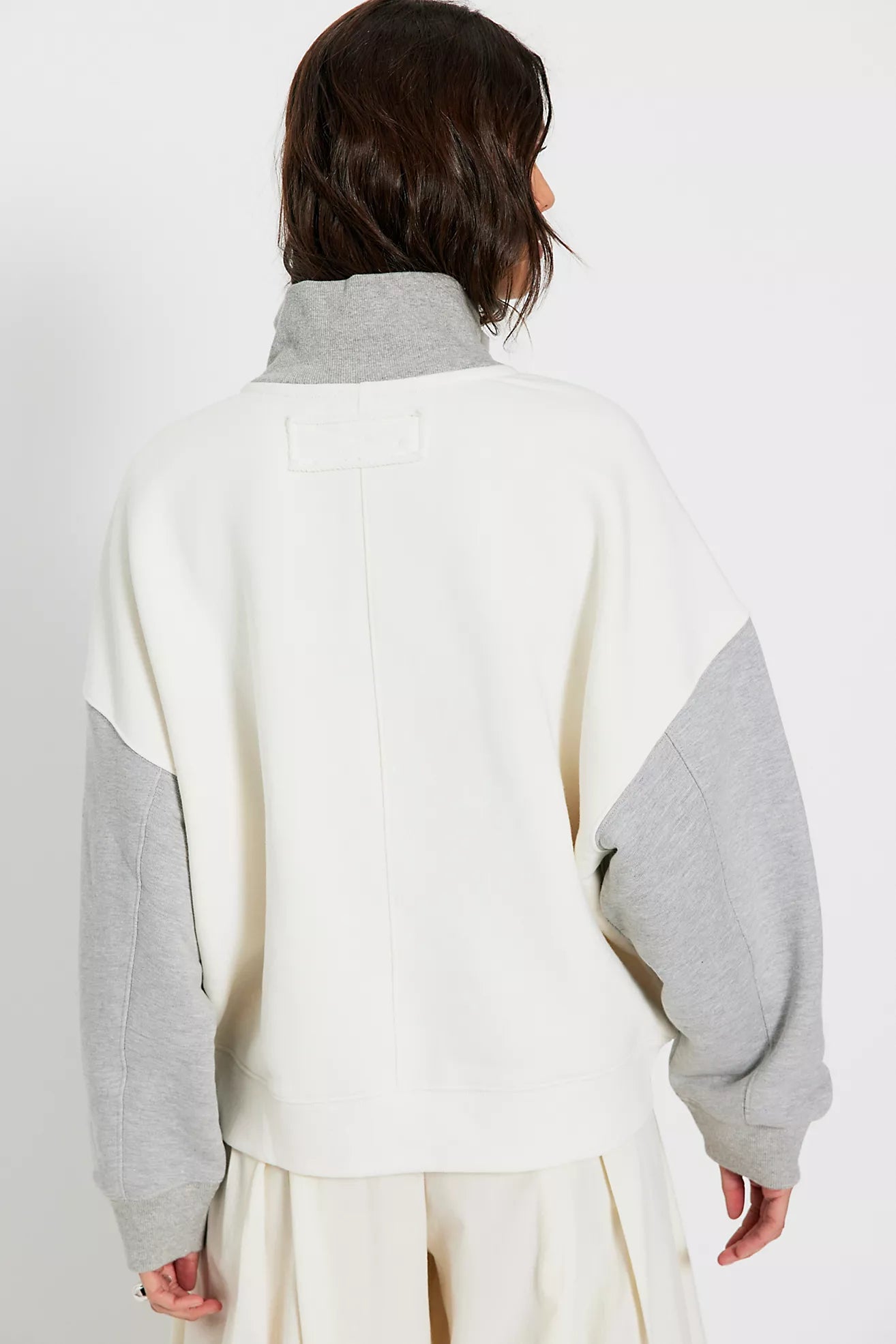 Free People - Timeless Colorblock Pullover - HEATHER GREY COMBO
