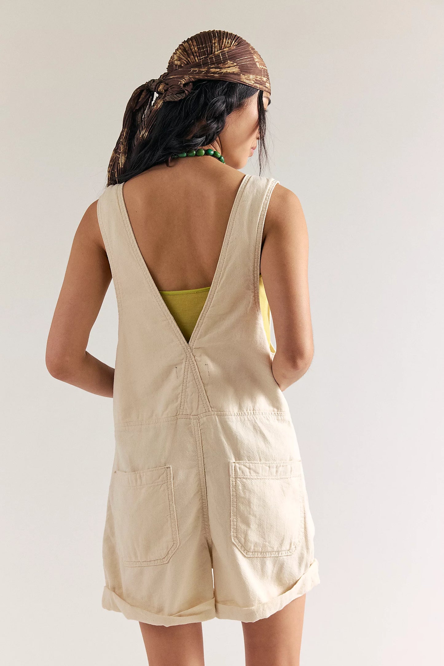 Free People - Jude Slouchy Denim Shortalls – Ecru