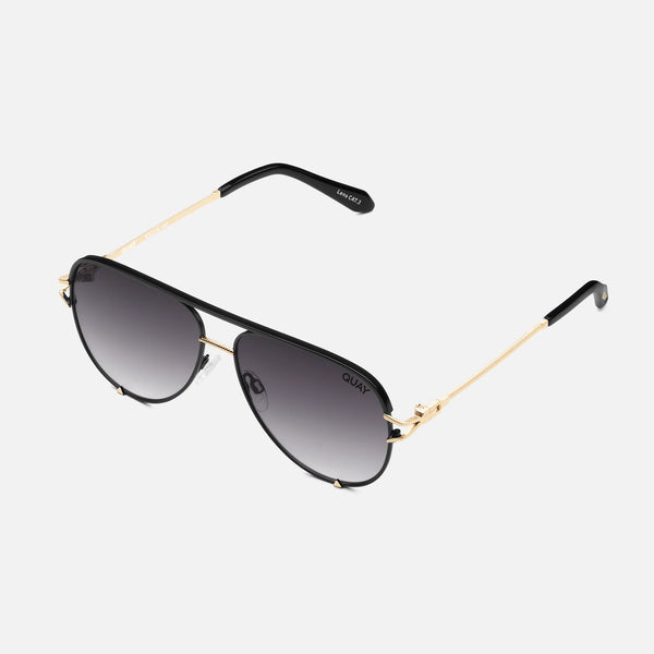 QUAY Sunglasses - High Key Twist - Black Frame/ Smoke Lens