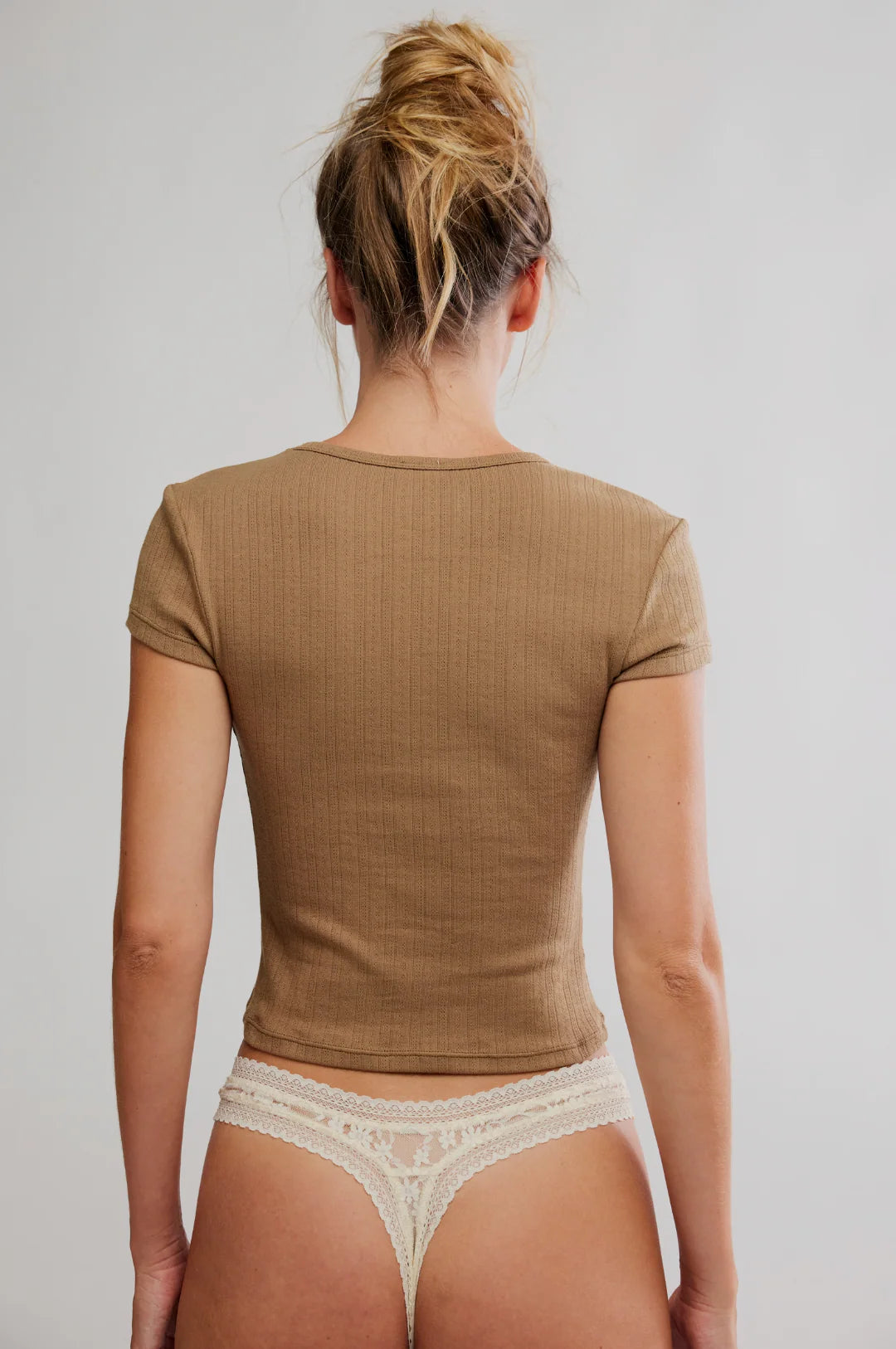 Free People - Wait A Minute Baby Tee - ANTIQUE BRONZE