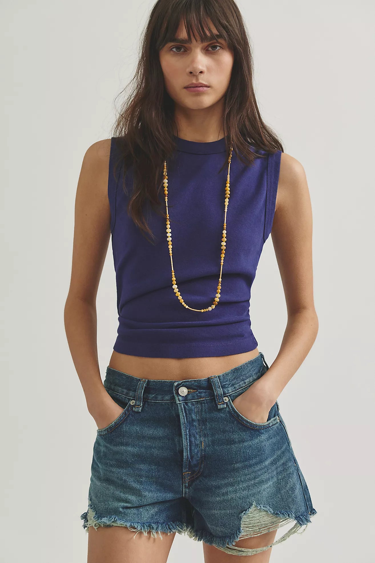 Free People We The Free - Now Or Never Distressed Denim Short - SENSATIONAL