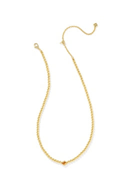 Kendra Scott - Abbie Beaded Gold Necklace - MARBLED AMBER ILLUSION