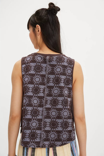 Free People - Towel Terry Top - BLUE COMBO