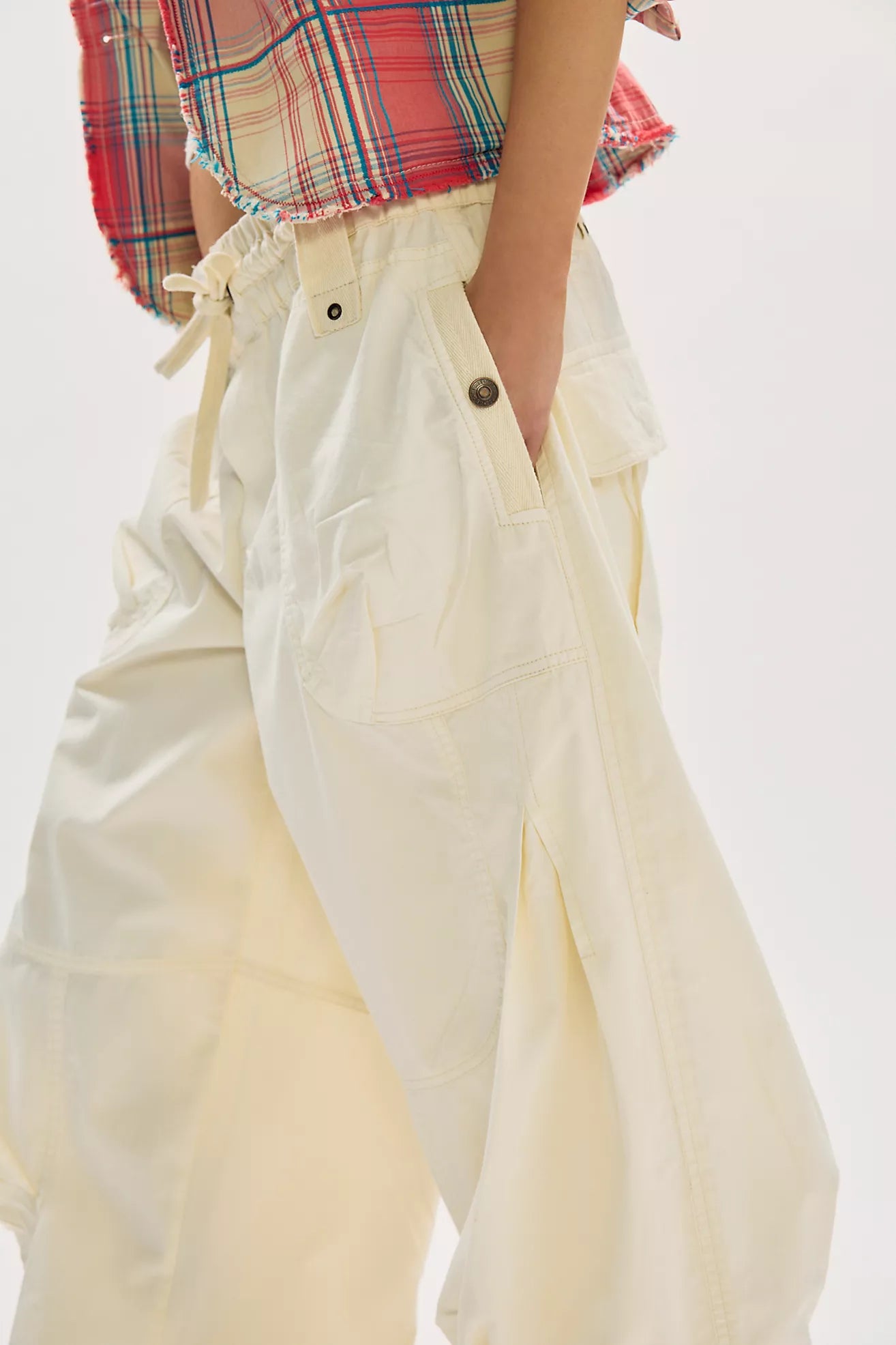Free People - Onset Pull-On Parachute Cargo Pants - TOFU (Off White)