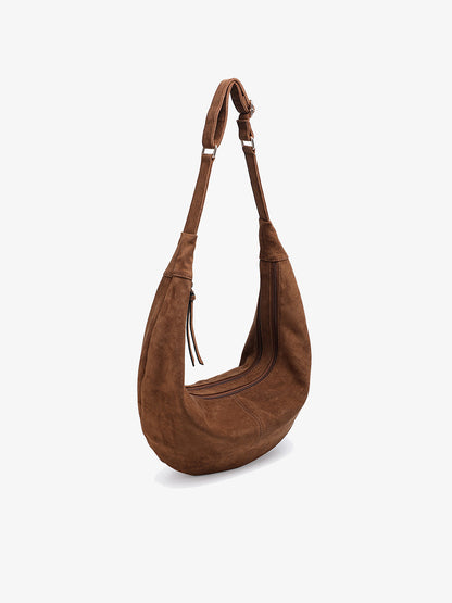 Andi Vegan Suede Sling Bag - BROWN