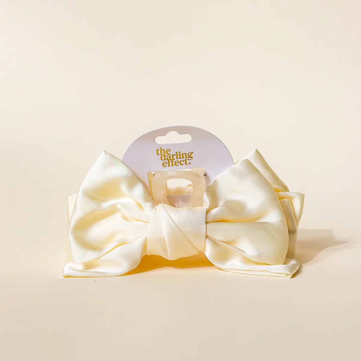 Satin Bow Claw Clip - CREAM