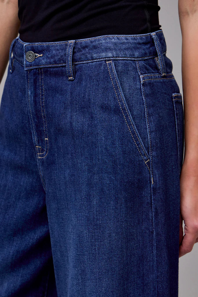 Dark wash super soft trouser denim 