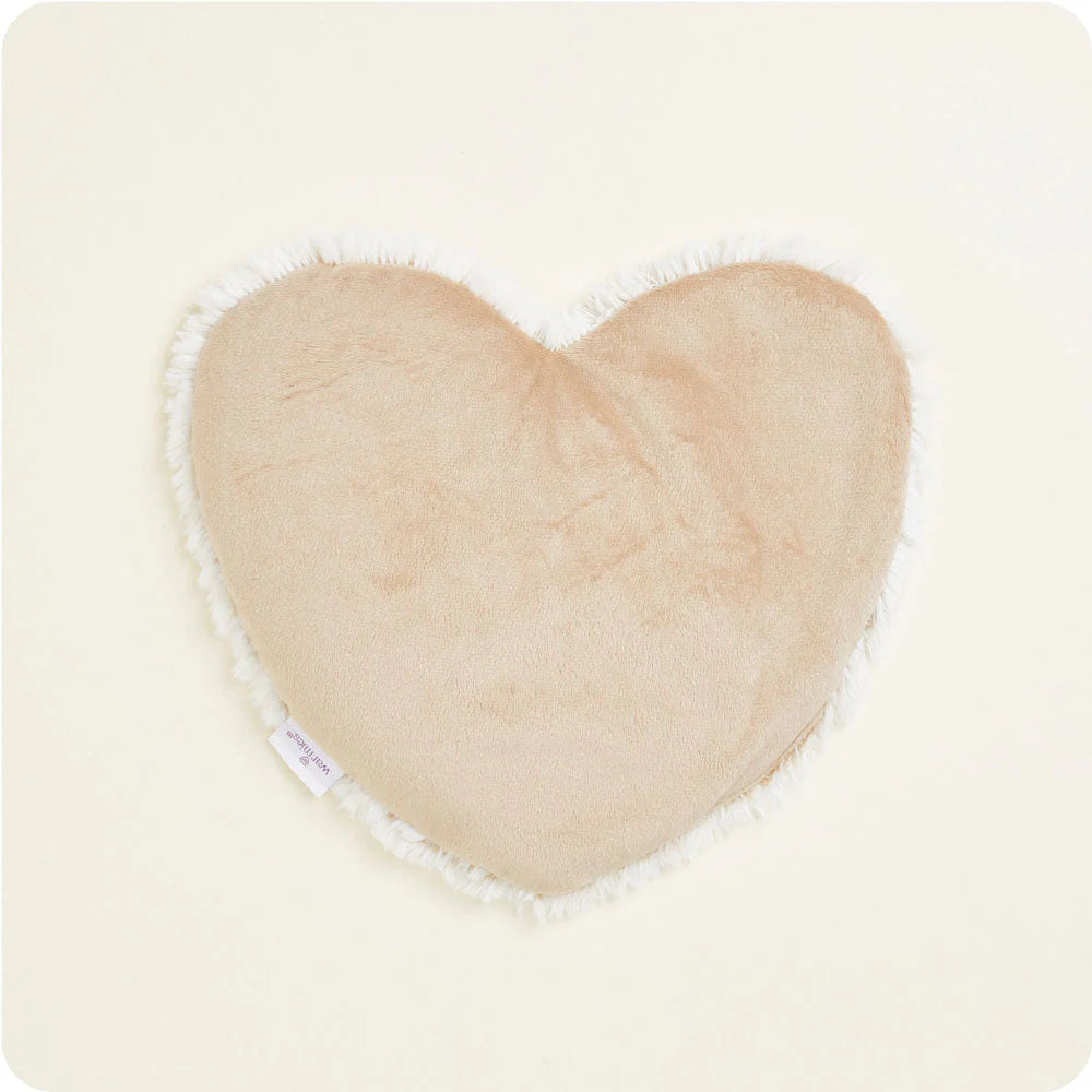 WARMIES - Marshmallow Brown Microwavable & Cooling Heart Heat Pad
