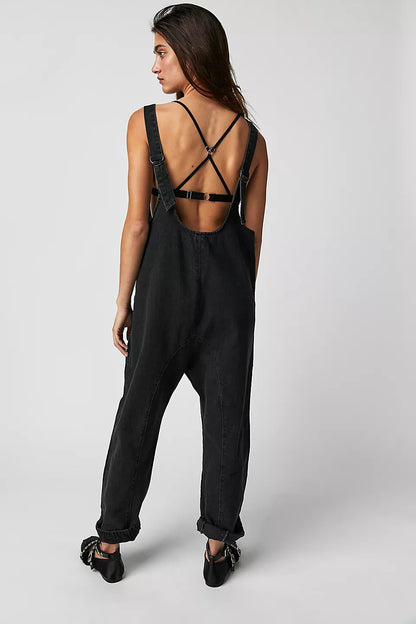 Free People - High Roller Jumpsuit - MINERAL BLACK