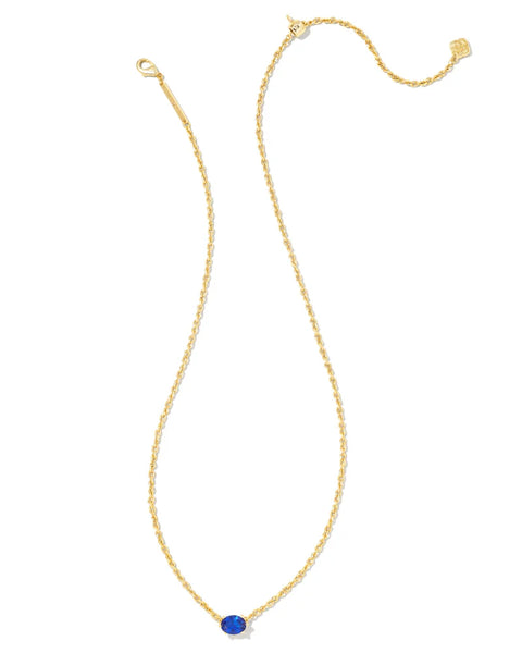 Kendra Scott - Cailin Gold Pendant Necklace -  Blue Crystal - Sapphire