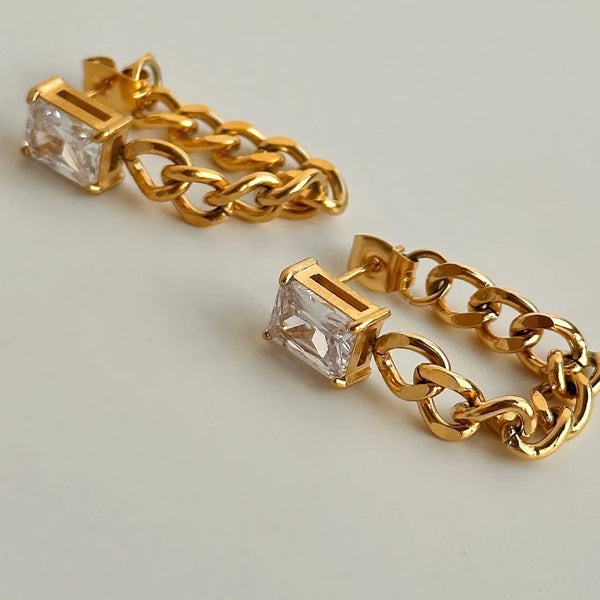Chansutt Pearls - Diamond Chain Earrings