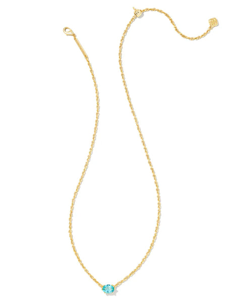 Kendra Scott - Cailin Gold Pendant Necklace-  AQUA CRYSTAL