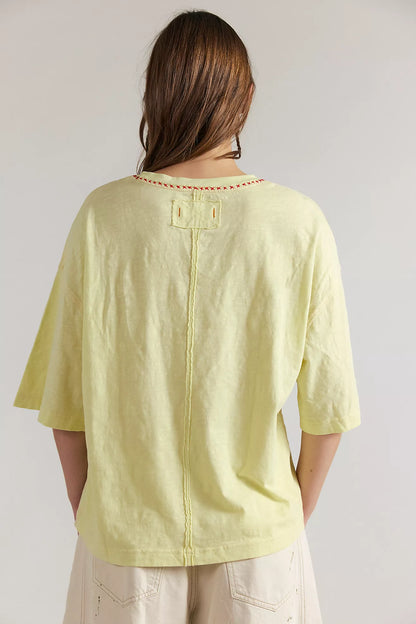 Free People - In Spring Tee - LEMON WATER COMBO