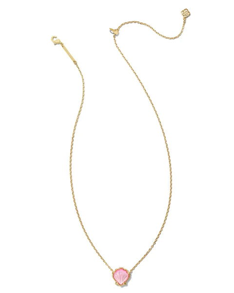 Kendra Scott - Brynne Gold Shell Short Pendant Necklace in BLUSH MOP